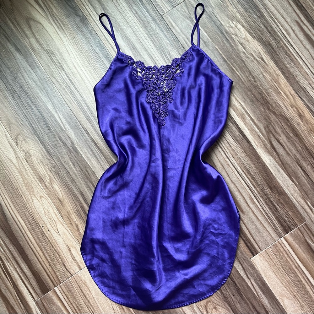 Vibrant Purple Silky Slip dress